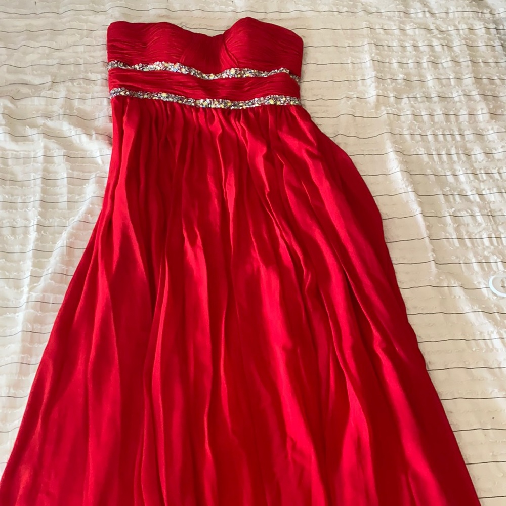 Red Strapless Formal